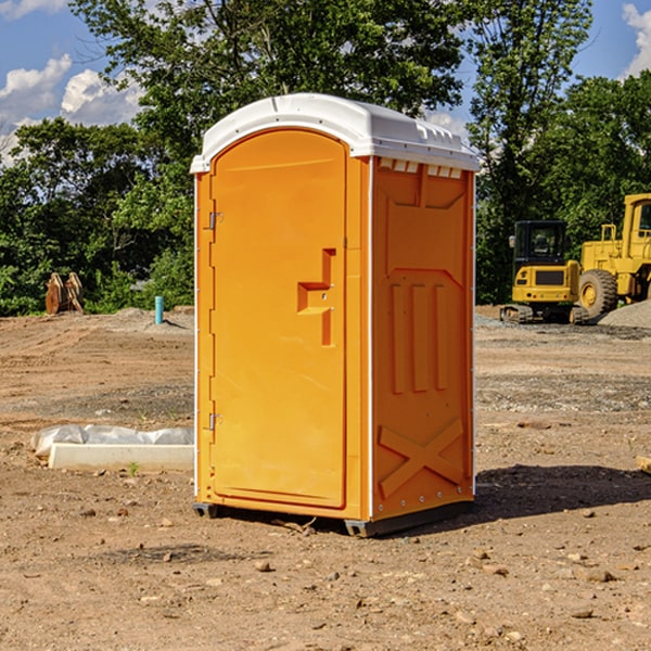 can i customize the exterior of the portable restrooms with my event logo or branding in Estral Beach